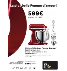 KitchenAid Artisan Pomme d'amour - Pack Premium inox 2 bols