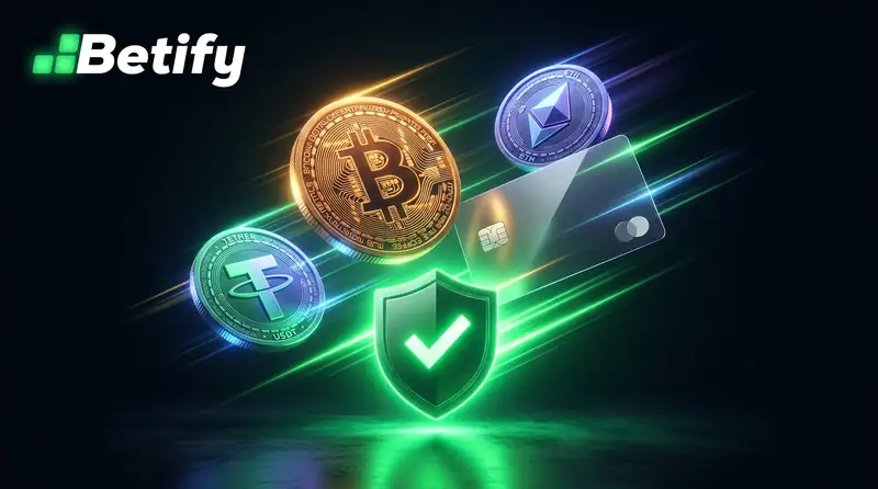 Moyens de paiement Betify : carte bancaire, Bitcoin, Ethereum et USDT